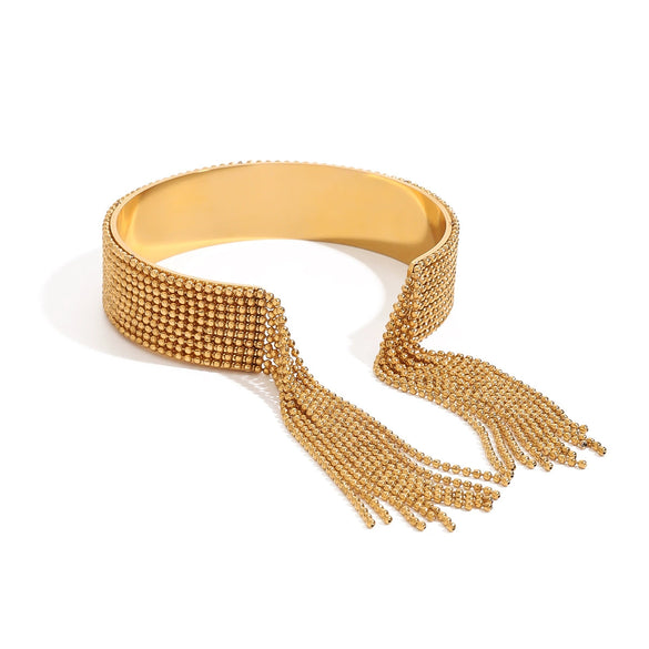 Stainless Steel Tassel Open Bracelet Electroplating Geometric Style Hand Jewelry