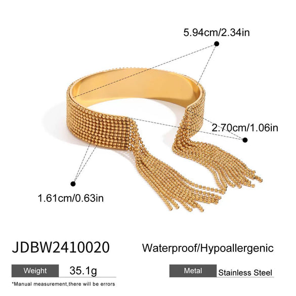 Stainless Steel Tassel Open Bracelet Electroplating Geometric Style Hand Jewelry