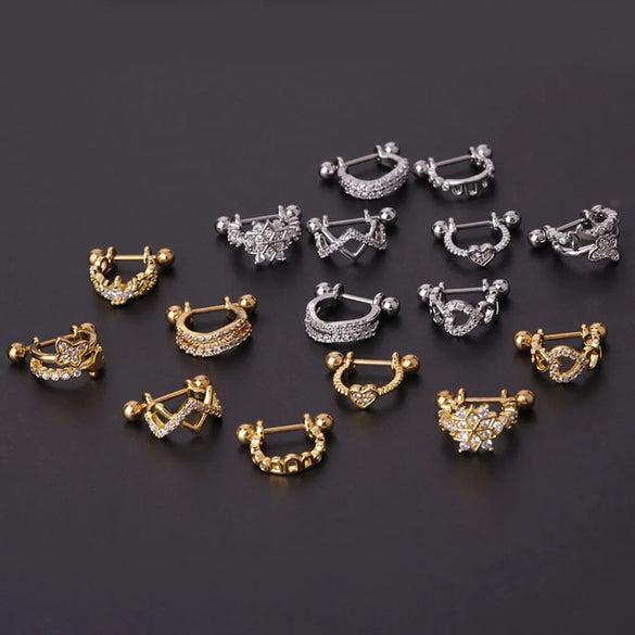 20g Stainless Steel Thin Rod Personalized Creative Ear Bone Stud European And American Foreign Trade Piercing Earrings Single