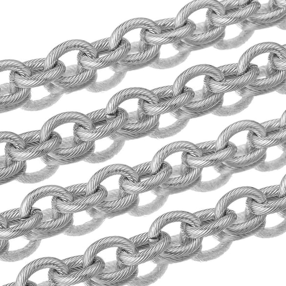 Stainless Steel Thread Cuban Chain Hip Hop Decorative Chain Necklace Bracelet Accessories Electroplated