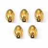 Stainless Steel Threaded Olive Oval Perforated Beads Electroplated Diy Jewelry Accessories Drum Beads