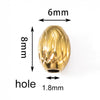 Stainless Steel Threaded Olive Oval Perforated Beads Electroplated Diy Jewelry Accessories Drum Beads