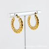 Stainless Steel Threaded Round Electroplated Women's Fashion Elegant Geometric Earrings