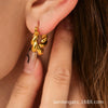 Stainless Steel Threaded Round Electroplated Women's Fashion Elegant Geometric Earrings