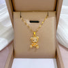 Stainless Steel Threedimensional Bear Geometric Micro Diamond Women's Necklace