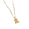 Stainless Steel Threedimensional Bear Geometric Micro Diamond Women's Necklace