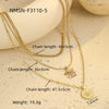 Stainless Steel Threelayer Round Pendant Necklace Electroplating Geometric Style Women's