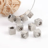 Stainless Steel Throughhole Square Beads Jewelry Accessories With Laser Treatment For Men And Women