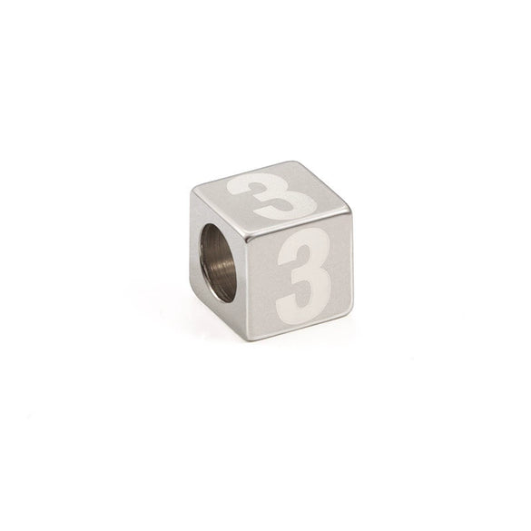 Stainless Steel Throughhole Square Beads Jewelry Accessories With Laser Treatment For Men And Women