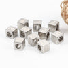 Stainless Steel Throughhole Square Beads Jewelry Accessories With Laser Treatment For Men And Women