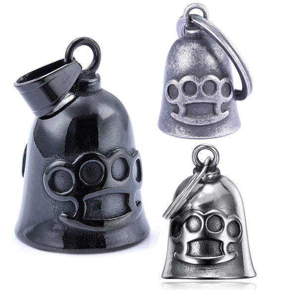 Stainless Steel Tiger Shaped Punk Bell Pendant With Polished Finish Motorcycle Guardian Charm