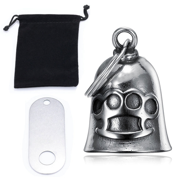Stainless Steel Tiger Shaped Punk Bell Pendant With Polished Finish Motorcycle Guardian Charm