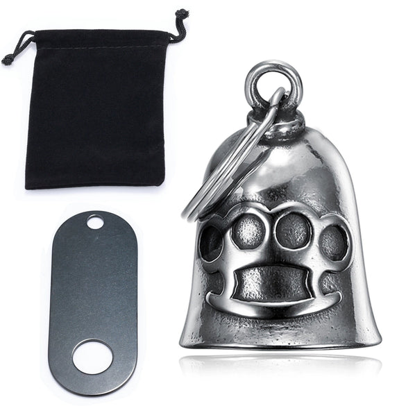 Stainless Steel Tiger Shaped Punk Bell Pendant With Polished Finish Motorcycle Guardian Charm