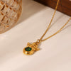 Stainless Steel Titanium Steel Angel Zircon Geometric Style Necklace For Women