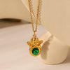Stainless Steel Titanium Steel Angel Zircon Geometric Style Necklace For Women