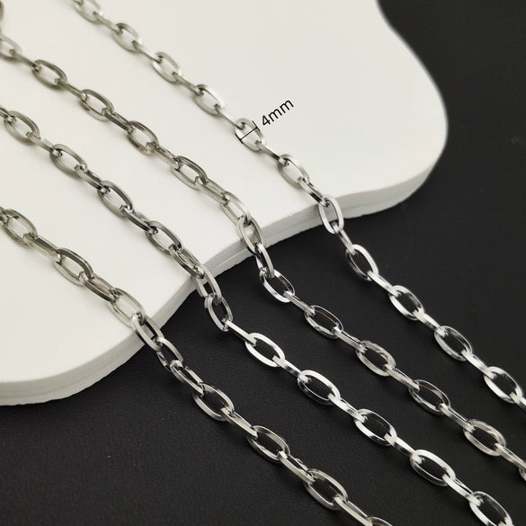 Stainless Steel Titanium Steel Chain Bracelet Necklace Accessories For Men Handmade With Tassel And Electrolysis Treatment