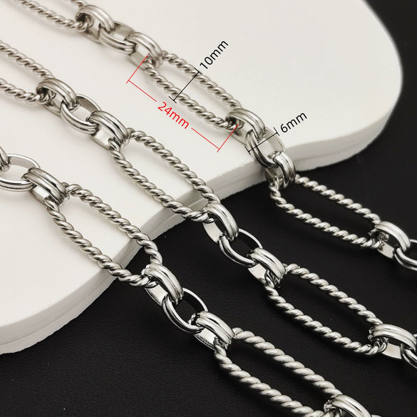 Stainless Steel Titanium Steel Chain Bracelet Necklace Accessories For Men Handmade With Tassel And Electrolysis Treatment