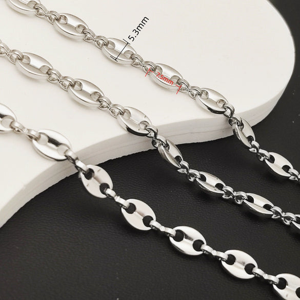 Stainless Steel Titanium Steel Chain Bracelet Necklace Accessories For Men Handmade With Tassel And Electrolysis Treatment