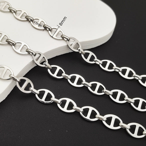 Stainless Steel Titanium Steel Chain Bracelet Necklace Accessories For Men Handmade With Tassel And Electrolysis Treatment