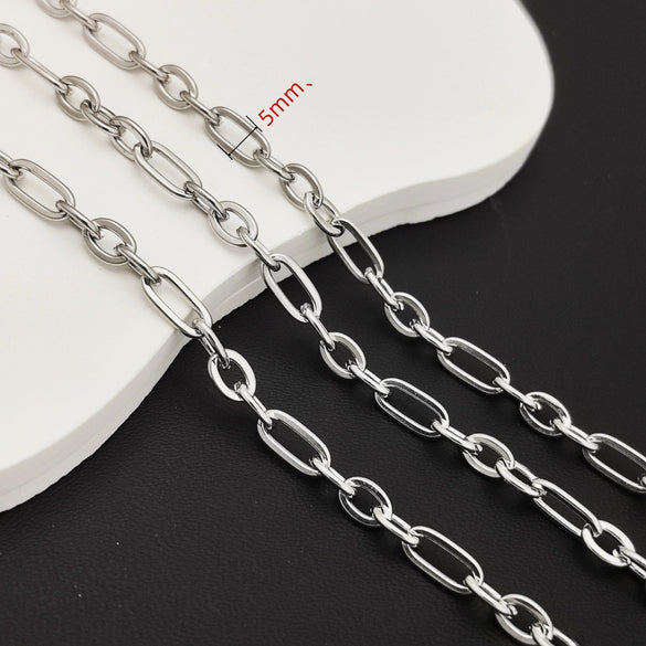 Stainless Steel Titanium Steel Chain Bracelet Necklace Accessories For Men Handmade With Tassel And Electrolysis Treatment