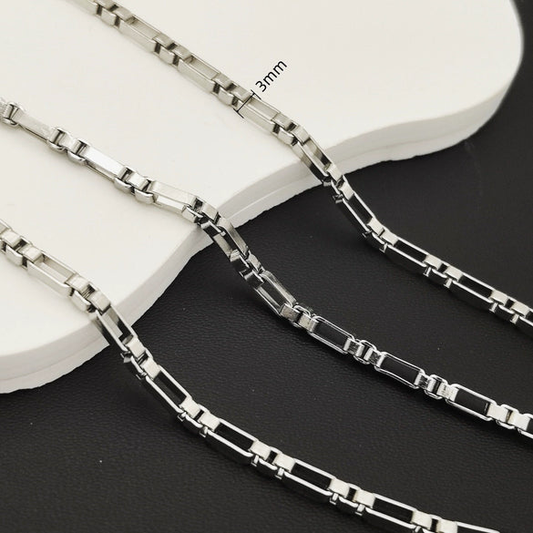 Stainless Steel Titanium Steel Chain Bracelet Necklace Accessories For Men Handmade With Tassel And Electrolysis Treatment