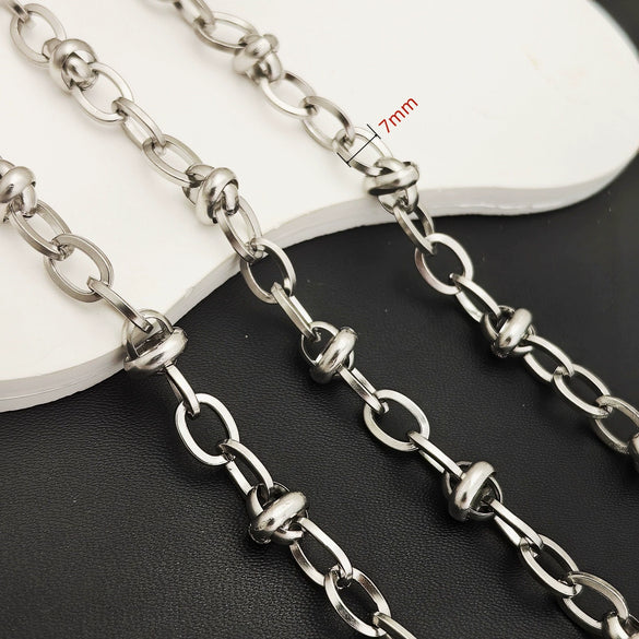Stainless Steel Titanium Steel Chain Bracelet Necklace Accessories For Men Handmade With Tassel And Electrolysis Treatment