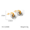 Stainless Steel Titanium Steel Geometric Earrings With Vacuum Plating And Electroplating For Women