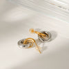 Stainless Steel Titanium Steel Geometric Earrings With Vacuum Plating And Electroplating For Women