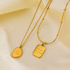 Stainless Steel Titanium Steel Geometric English Letters Cross Chain Plated Necklace For Women