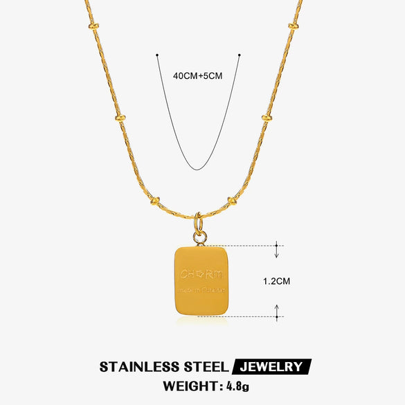 Stainless Steel Titanium Steel Geometric English Letters Cross Chain Plated Necklace For Women