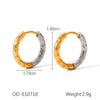 Stainless Steel Titanium Steel Geometric Hammered Pattern Hoop Earrings Vacuum Plated Waterproof