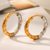 Stainless Steel Titanium Steel Geometric Hammered Pattern Hoop Earrings Vacuum Plated Waterproof