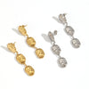 Stainless Steel Titanium Steel Geometric Threelayer Women's Earrings Electroplated