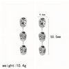 Stainless Steel Titanium Steel Geometric Threelayer Women's Earrings Electroplated