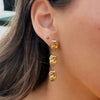 Stainless Steel Titanium Steel Geometric Threelayer Women's Earrings Electroplated