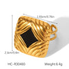 Stainless Steel Titanium Steel Jewelry Set Geometric Dripping Oil Threaded Ring Earrings And Non Fading Necklace