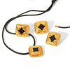 Stainless Steel Titanium Steel Jewelry Set Geometric Dripping Oil Threaded Ring Earrings And Non Fading Necklace