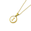 Stainless Steel 316L Stainless Steel Letter Pendant Necklace Round Shape Vacuum Plated