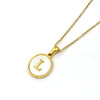 Stainless Steel 316L Stainless Steel Letter Pendant Necklace Round Shape Vacuum Plated