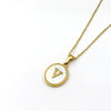 Stainless Steel 316L Stainless Steel Letter Pendant Necklace Round Shape Vacuum Plated