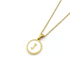Stainless Steel 316L Stainless Steel Letter Pendant Necklace Round Shape Vacuum Plated