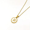 Stainless Steel 316L Stainless Steel Letter Pendant Necklace Round Shape Vacuum Plated