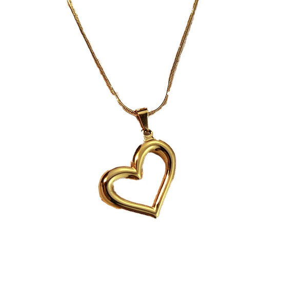 Stainless Steel Titanium Steel Love Heart U Shaped Pendant Necklace Electroplating Retro Minimalist Unisex Jewelry