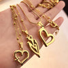 Stainless Steel Titanium Steel Love Heart U Shaped Pendant Necklace Electroplating Retro Minimalist Unisex Jewelry