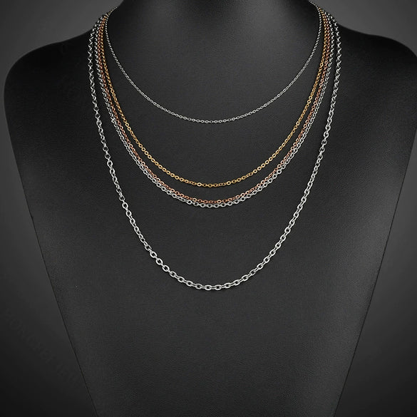 Stainless Steel Titanium Steel O Shaped Chain Jewelry With Cross Electroplated Drop Shape Stylish For Men And Women