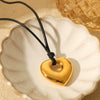 Stainless Steel Titanium Steel Pendant Necklace For Women With Hollow Heart Geometric Design And Electroplating Process