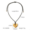 Stainless Steel Titanium Steel Pendant Necklace For Women With Hollow Heart Geometric Design And Electroplating Process