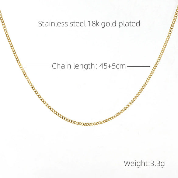 Stainless Steel Titanium Steel Side Chain Unisex Light Luxury Necklace Jewelry With Electroplating