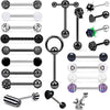 Stainless Steel Tongue Ring Puncture Jewelry With Crown And Star Pattern Electroplating Style