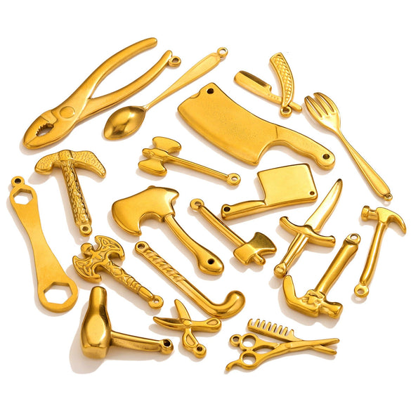 Stainless Steel Tool Pendant Jewelry Accessories Electroplated